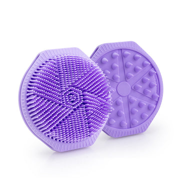 Getmecraft Purple Bath Scrubber and Shampoo Brush, Body Scrubber and Scalp Massager (Oval)