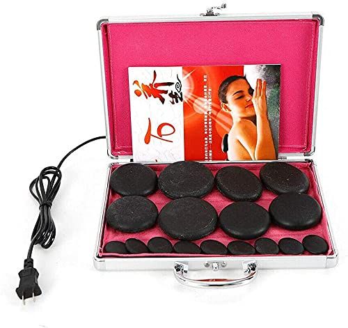 Electric Hot Massage Stones Set With Warmer (16 pcs)