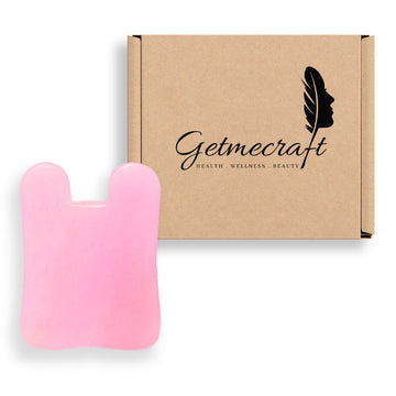 Rose Quartz Gua Sha Massage Tool (Rabbit Ear Shape)