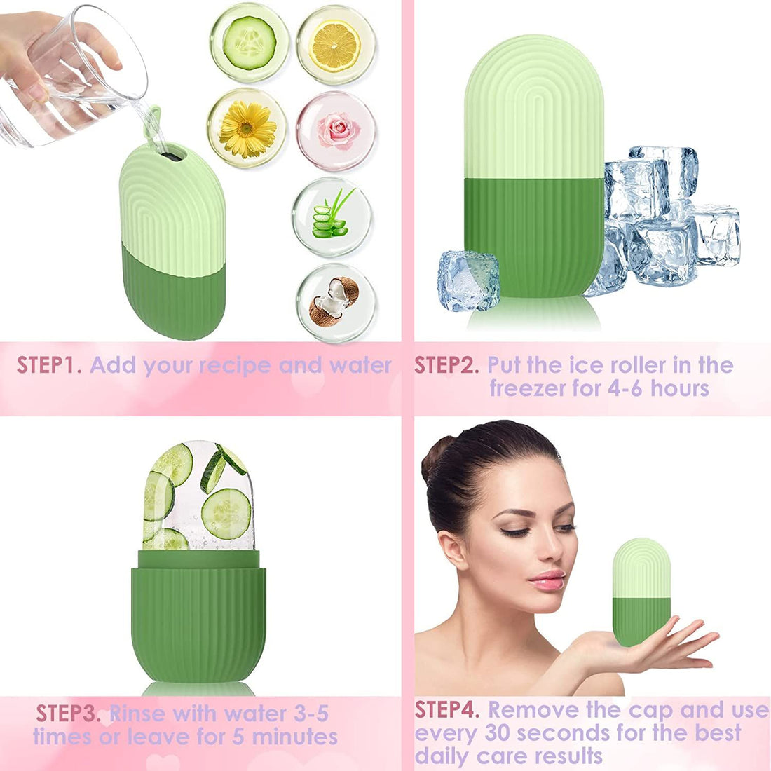 Ice Facial Roller For Face And Eye, Silicone Ice Mold For Facial Skin Care Tool For Women