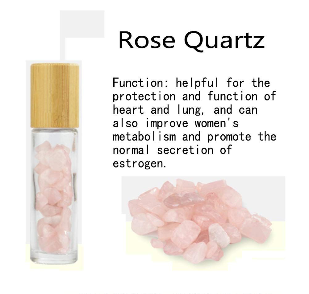 Rose Quartz Roller Bottle For Face, Neck, Eye