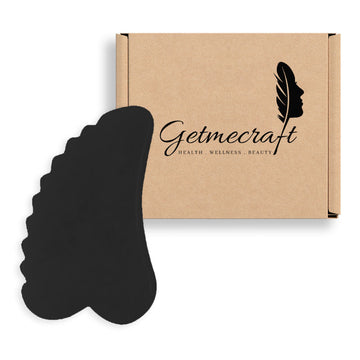 Black Obsidian Comb Edge Gua Sha Facial Massage Tool (1 pcs)