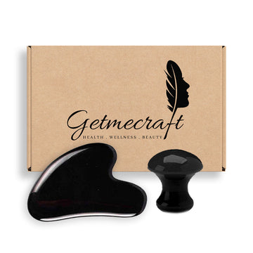 Black Obsidian Gua Sha And Mushroom Gua Sha Facial Massage Tool (2 pcs)