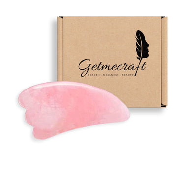 Rose Quartz Wing Shaped Gua Sha Facial Tool (1 pcs)