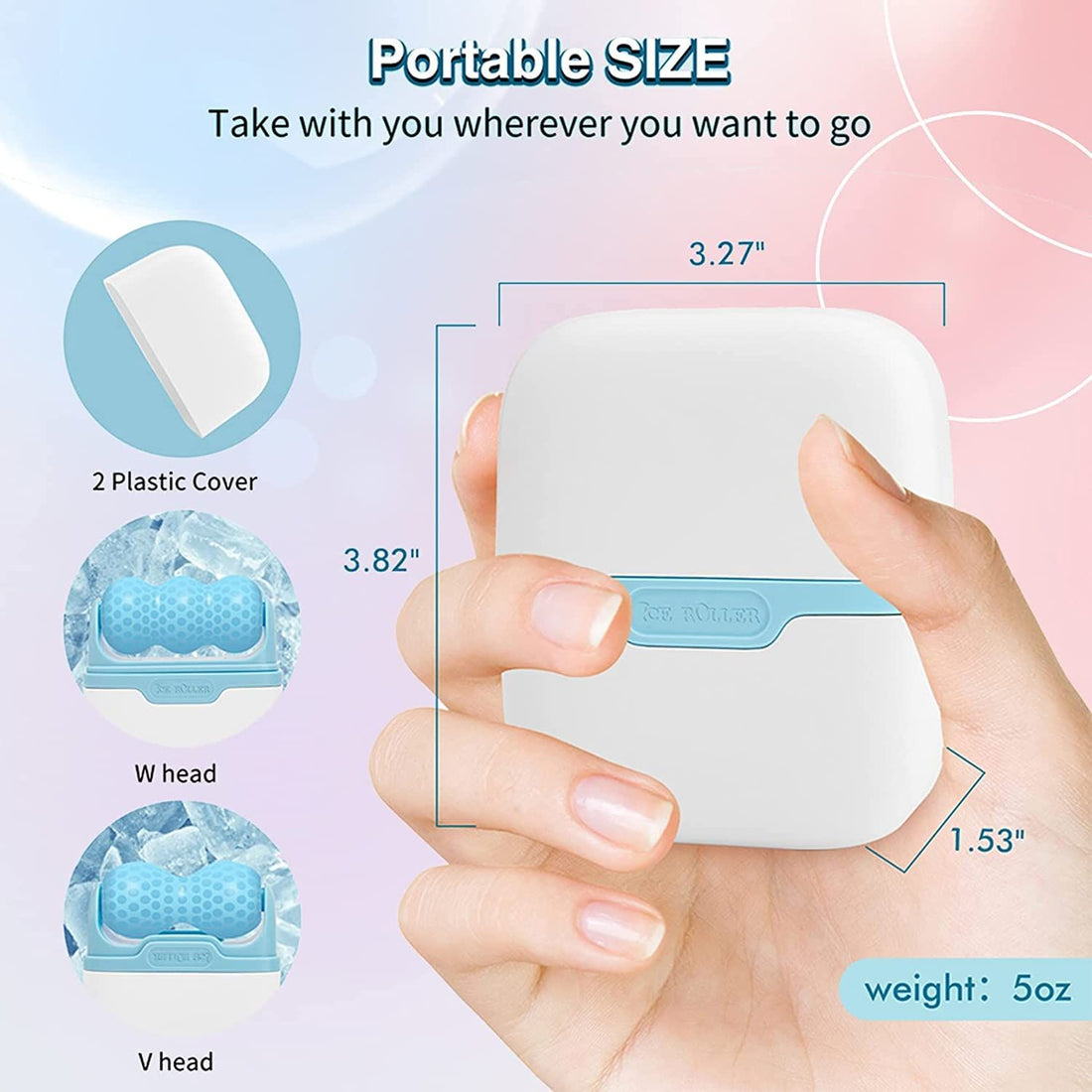 Ice Roller For Face & Eye, 2 In 1 Puffiness, Migraine & Pain Relief Facial Ice Roller