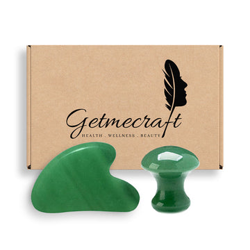 Jade Gua Sha And Mushroom Gua Sha Facial Massage Tool (2 pcs)