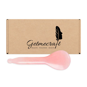 Rose Quartz Spoon Shape Gua Sha Facial Tool (1 pcs)