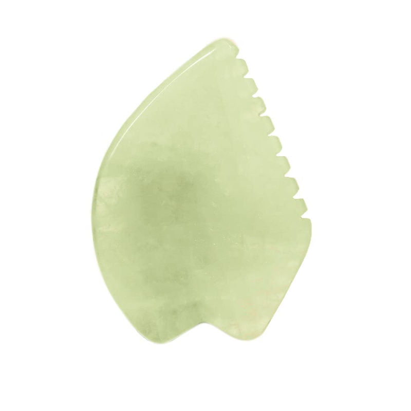 Jade Leaf, Rabbit Ear And Teeth Edge Shape Gua Sha Massage Tool Set (3 pcs)