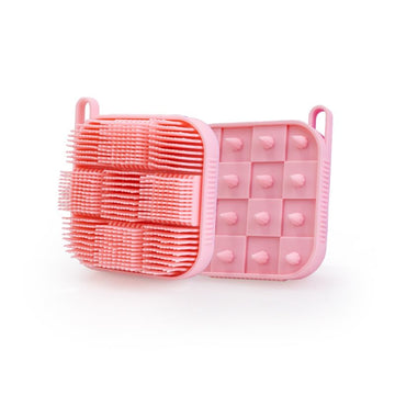 Getmecraft Pink Bath Scrubber and Shampoo Brush, Body Scrubber and Scalp Massager (Rectangular Shape)