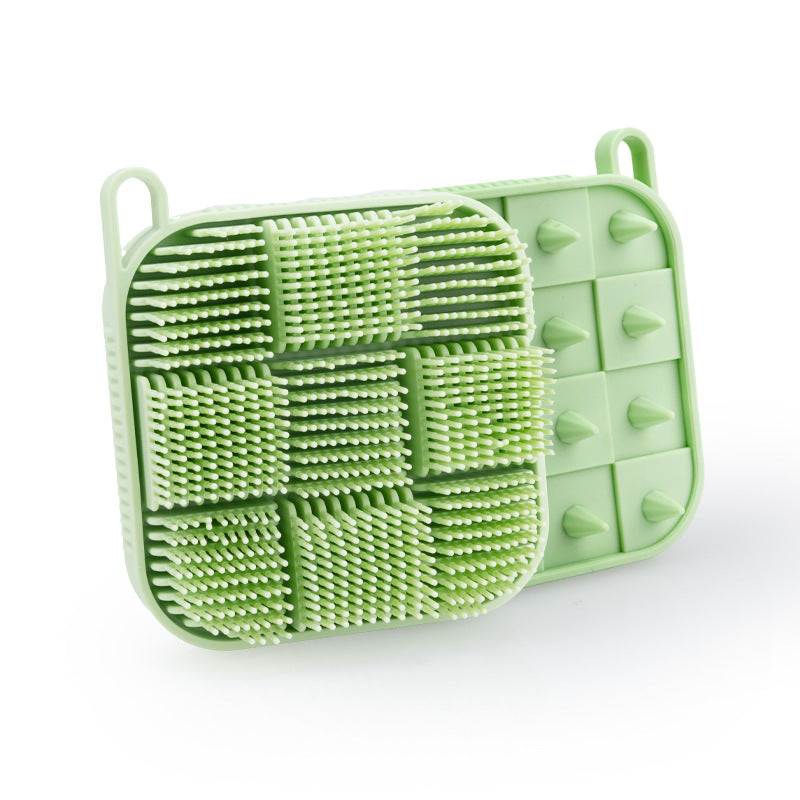 Getmecraft Green Bath Scrubber and Shampoo Brush, Body Scrubber and Scalp Massager (Rectangular Shape)