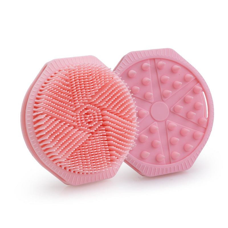 Getmecraft Pink Bath Scrubber and Shampoo Brush, Body Scrubber and Scalp Massager (Oval)