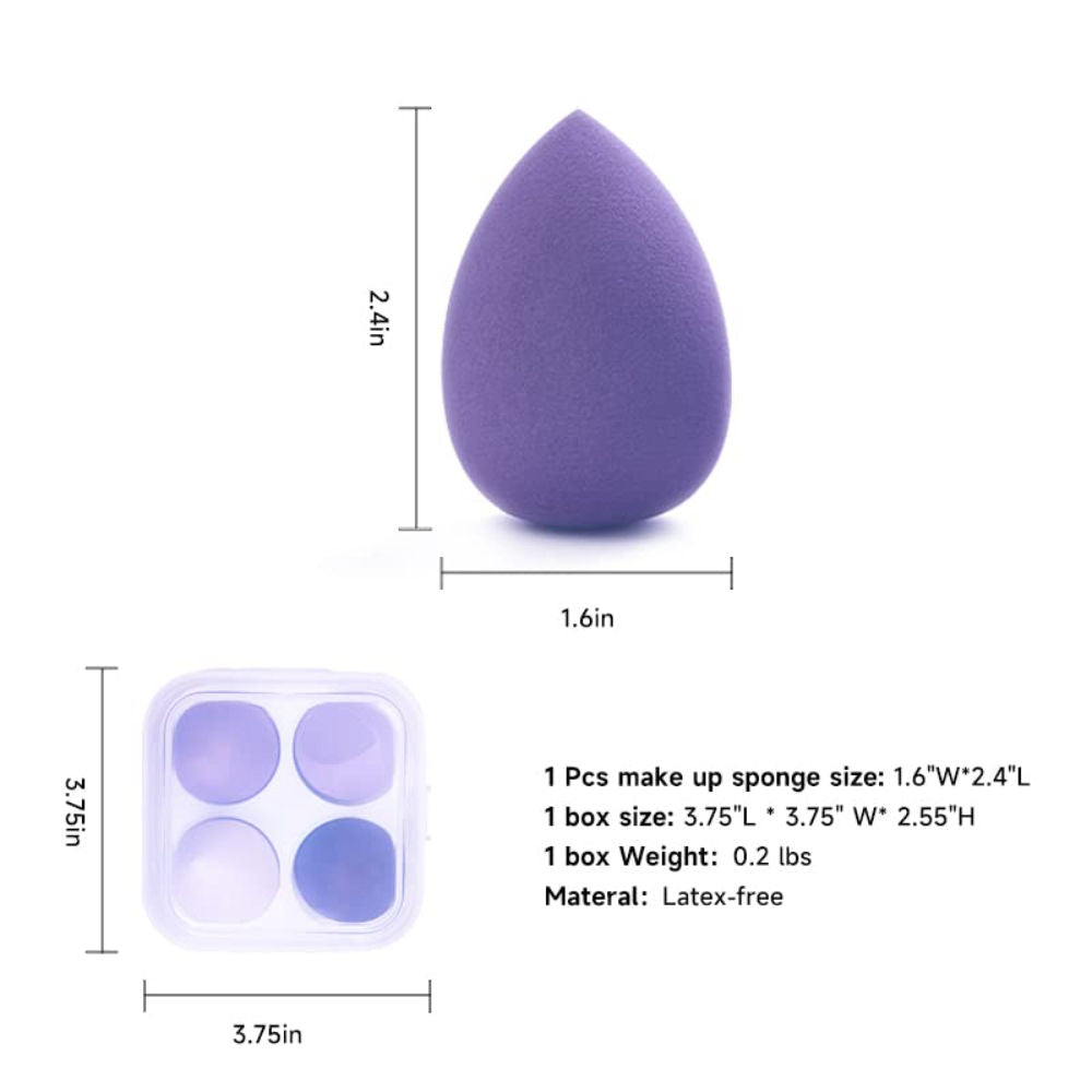 Beauty Blender Makeup Sponge Set With Storage Case - Multi-Purple Colored