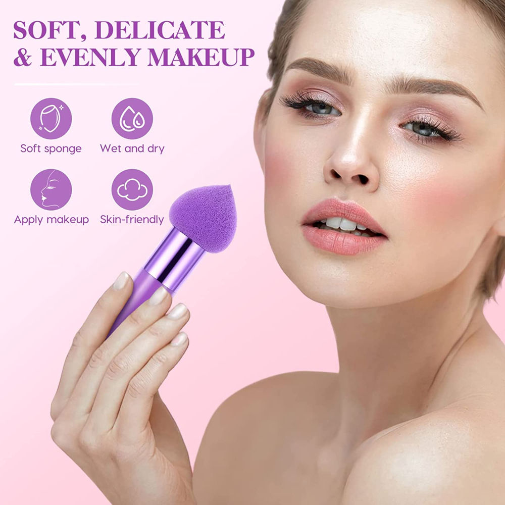 Beauty Blender Foundation Sponge With Handle - Purple