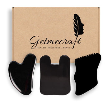 Black Obsidian Wing Shape Gua Sha Facial Massage Tool